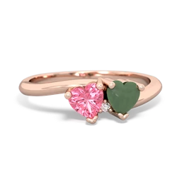 Lab Pink Sapphire Sweethearts 14K Rose Gold ring R5260