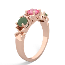 Lab Pink Sapphire Hugs And Kisses 14K Rose Gold ring R5016