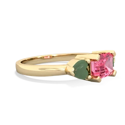 Lab Pink Sapphire Three Stone 14K Yellow Gold ring R5235