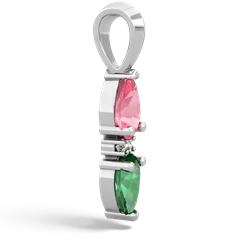 Lab Pink Sapphire Bowtie Drop 14K White Gold pendant P0865