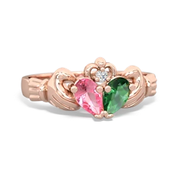 Lab Pink Sapphire 'Our Heart' Claddagh 14K Rose Gold ring R2388