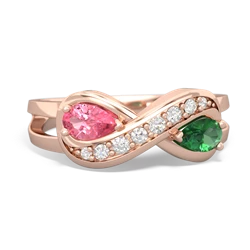 Lab Pink Sapphire Diamond Infinity 14K Rose Gold ring R5390