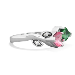 Lab Pink Sapphire Floral Elegance 14K White Gold ring R5790