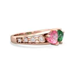 Lab Pink Sapphire Heart To Heart 14K Rose Gold ring R3342