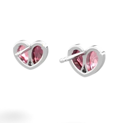 Lab Pink Sapphire 'Our Heart' 14K White Gold earrings E5072