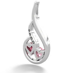 Lab Pink Sapphire Keepsake Curves 14K White Gold pendant P5450