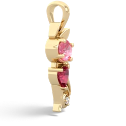 Lab Pink Sapphire Kitten 14K Yellow Gold pendant P5780