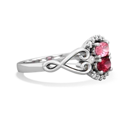 Lab Pink Sapphire Love Nest 14K White Gold ring R5860