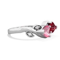 Lab Pink Sapphire Floral Elegance 14K White Gold ring R5790