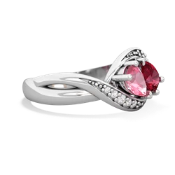 Lab Pink Sapphire Summer Winds 14K White Gold ring R5342