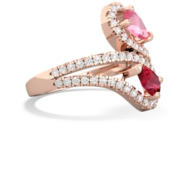 Lab Pink Sapphire Diamond Dazzler 14K Rose Gold ring R3000