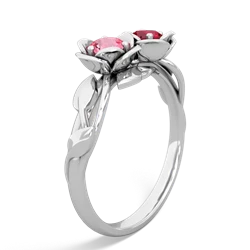 Lab Pink Sapphire Rose Garden 14K White Gold ring R5510