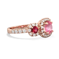 Lab Pink Sapphire Regal Halo 14K Rose Gold ring R5350