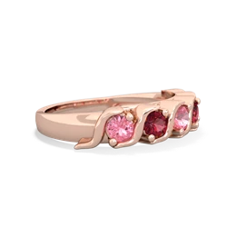 Lab Pink Sapphire Anniversary Band 14K Rose Gold ring R2089