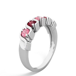 Lab Pink Sapphire Anniversary Band 14K White Gold ring R2089