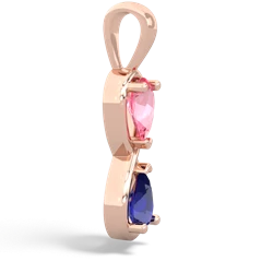 Lab Pink Sapphire Infinity 14K Rose Gold pendant P5050