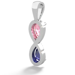 Lab Pink Sapphire Infinity 14K White Gold pendant P5050