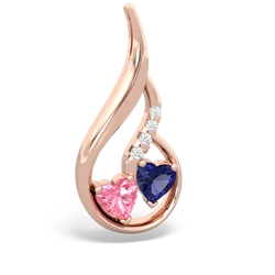 Lab Pink Sapphire Keepsake Curves 14K Rose Gold pendant P5450