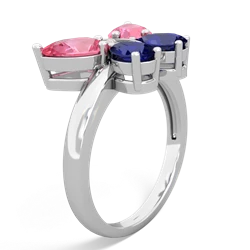 Lab Pink Sapphire Butterfly 14K White Gold ring R2215