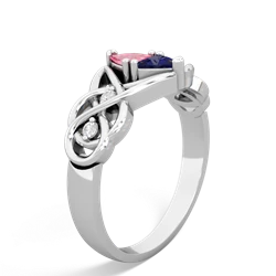 Lab Pink Sapphire Keepsake Celtic Knot 14K White Gold ring R5300