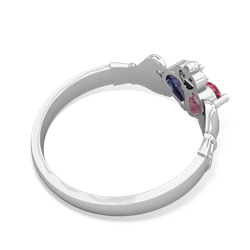 Lab Pink Sapphire 'Our Heart' Claddagh 14K White Gold ring R2388