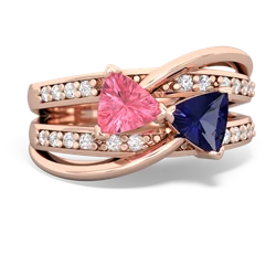 Lab Pink Sapphire Bowtie 14K Rose Gold ring R2360