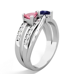 Lab Pink Sapphire Bowtie 14K White Gold ring R2360