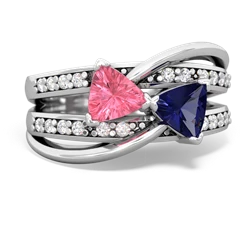 Lab Pink Sapphire Bowtie 14K White Gold ring R2360