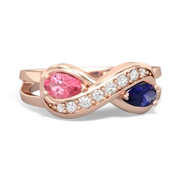 Lab Pink Sapphire Diamond Infinity 14K Rose Gold ring R5390