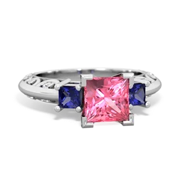 Lab Pink Sapphire Eternal Embrace Engagement 14K White Gold ring C2001