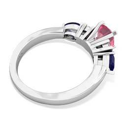 Lab Pink Sapphire 6Mm Round Eternal Embrace Engagement 14K White Gold ring R2005