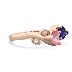 Lab Pink Sapphire Floral Elegance 14K Rose Gold ring R5790