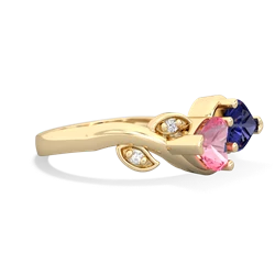 Lab Pink Sapphire Floral Elegance 14K Yellow Gold ring R5790