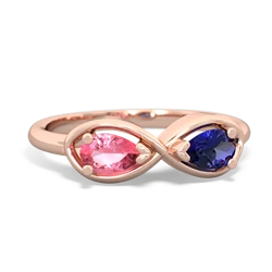 Lab Pink Sapphire Infinity 14K Rose Gold ring R5050