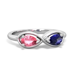 Lab Pink Sapphire Infinity 14K White Gold ring R5050