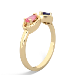 Lab Pink Sapphire Infinity 14K Yellow Gold ring R5050