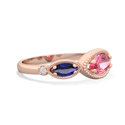 Lab Pink Sapphire Milgrain Marquise 14K Rose Gold ring R5700