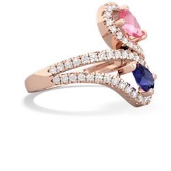 Lab Pink Sapphire Diamond Dazzler 14K Rose Gold ring R3000