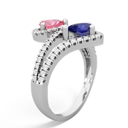 Lab Pink Sapphire Diamond Dazzler 14K White Gold ring R3000