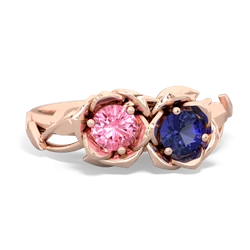 Lab Pink Sapphire Rose Garden 14K Rose Gold ring R5510