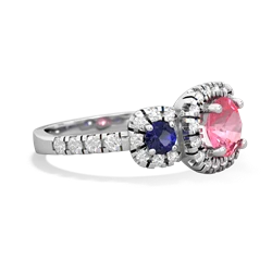 Lab Pink Sapphire Regal Halo 14K White Gold ring R5350