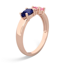 Lab Pink Sapphire Pear Bowtie 14K Rose Gold ring R0865