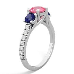 Lab Pink Sapphire Pave Trellis 14K White Gold ring R5500