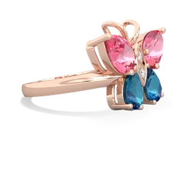 Lab Pink Sapphire Butterfly 14K Rose Gold ring R2215