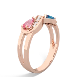 Lab Pink Sapphire Diamond Infinity 14K Rose Gold ring R5390