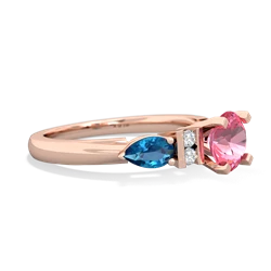 Lab Pink Sapphire 6Mm Round Eternal Embrace Engagement 14K Rose Gold ring R2005