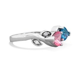 Lab Pink Sapphire Floral Elegance 14K White Gold ring R5790