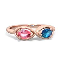 Lab Pink Sapphire Infinity 14K Rose Gold ring R5050