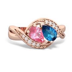 Lab Pink Sapphire Summer Winds 14K Rose Gold ring R5342