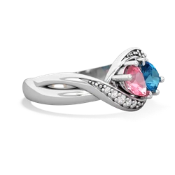 Lab Pink Sapphire Summer Winds 14K White Gold ring R5342